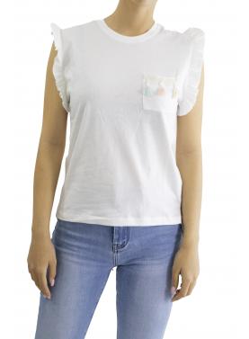 T shirt con tasca e dettagli colorati Only